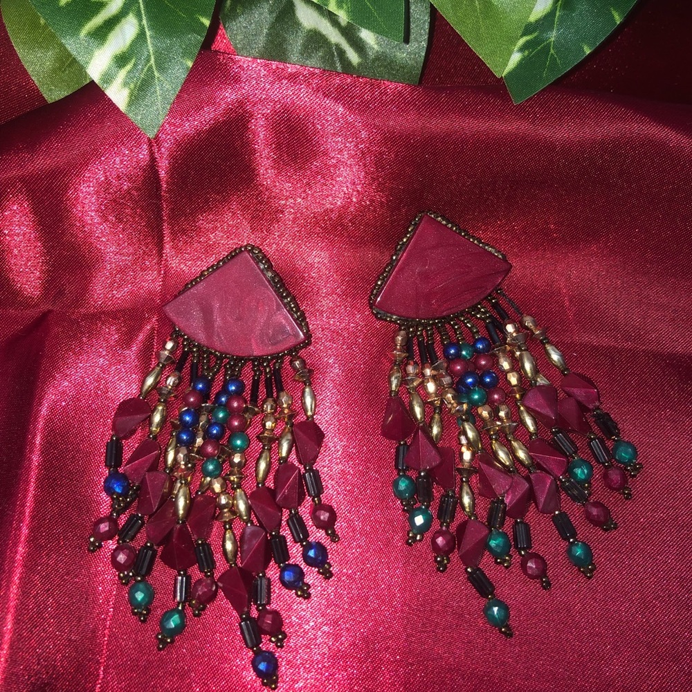 VINTAGE Beaded Dangle Earrings